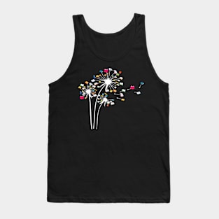 Funny Dandelion Books Gift For Reading Lover Tank Top